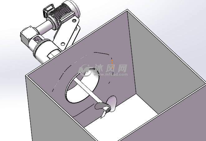 一款储存罐侧入式搅拌器模型