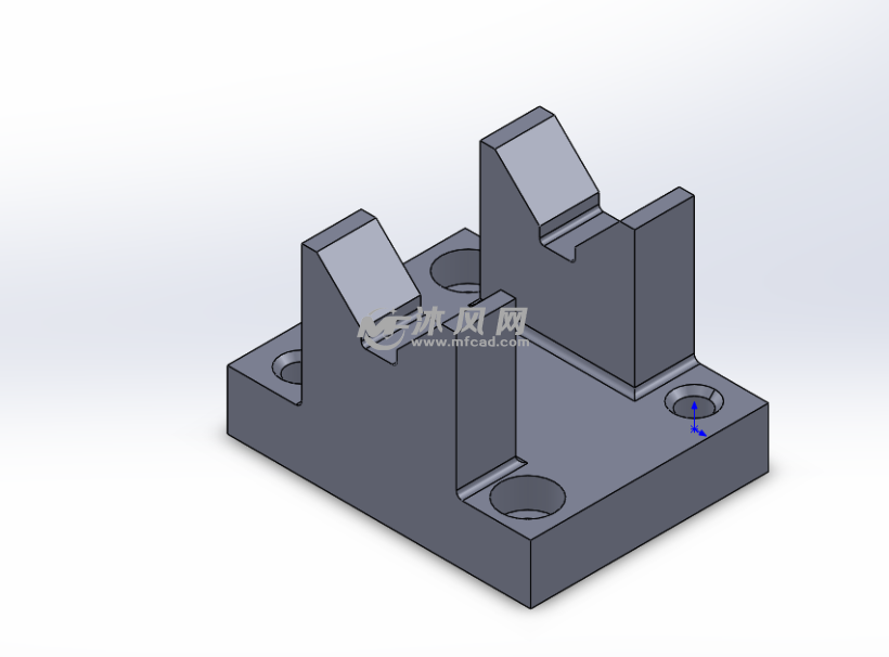 支架钻孔三维夹具 - 零部件模型图纸 - 沐风网
