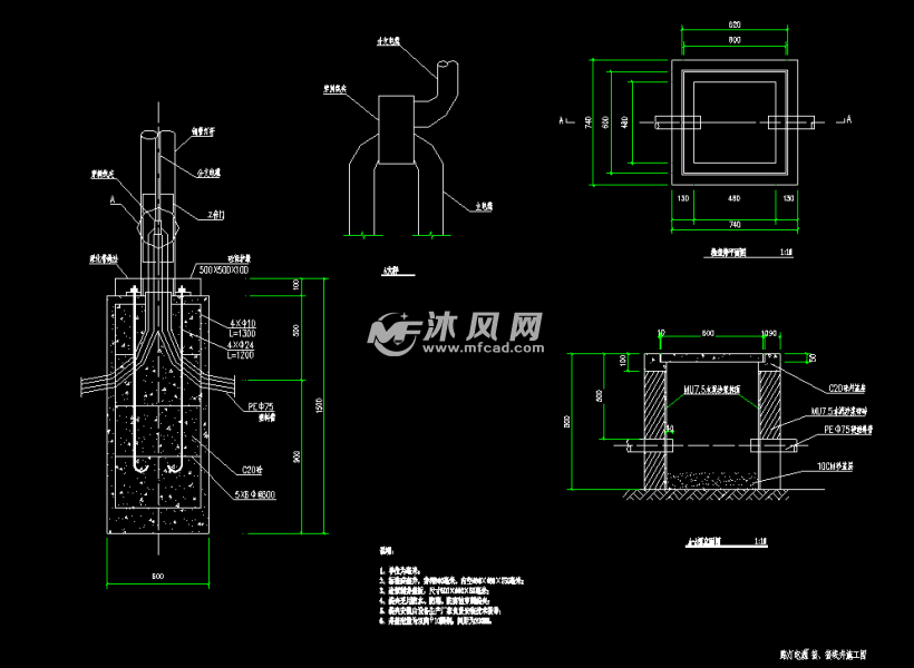 路灯线缆井大样图