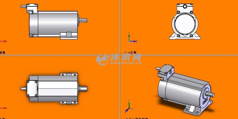 標準效率感應齒輪電機三視圖