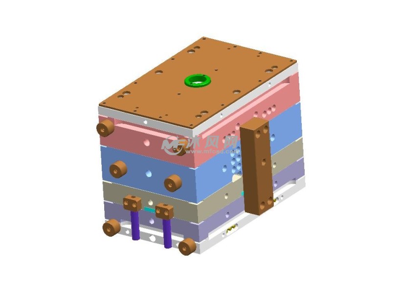 该模具镶件采用螺旋运水冷却,对于圆形产品顶出最佳方式就是推板,需要