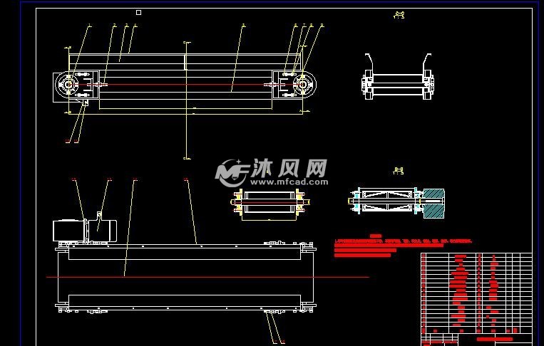 2米外置動力輸送皮帶機結構圖