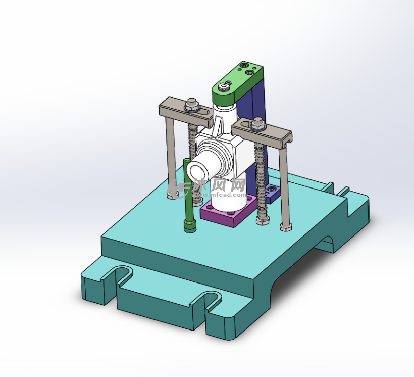 阀体钻孔夹具三维