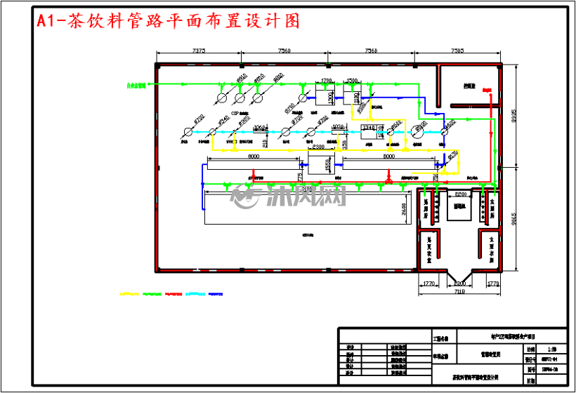a1-茶饮料管路平面布置设计图