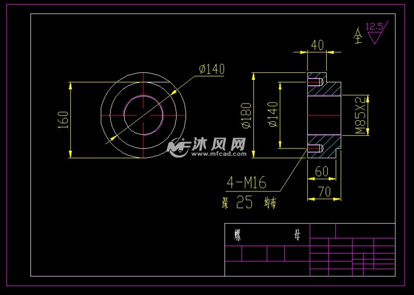 烟道闸阀压盖螺母