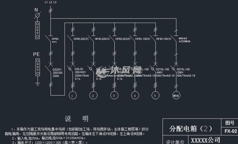 省雙優工程臨時用電配電箱系統圖- 電氣工程圖紙 - 沐風網