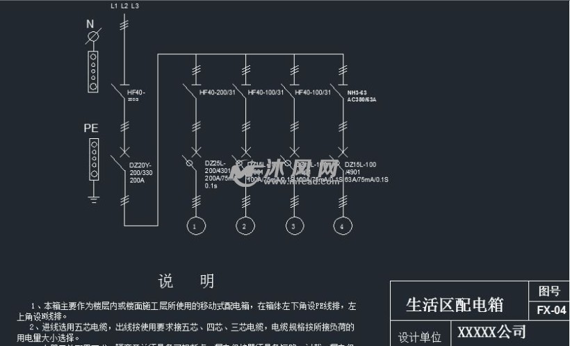 省雙優工程臨時用電配電箱系統圖