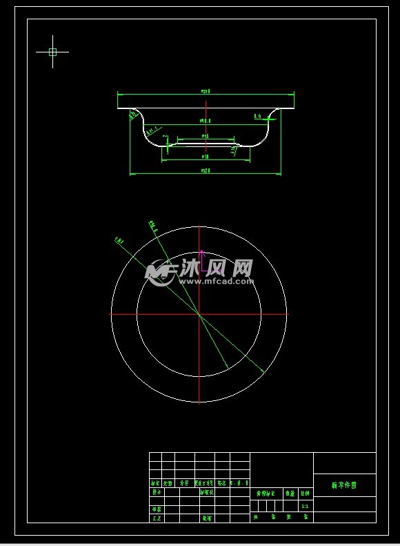 (碗)拉伸模具设计cad - 注塑模图纸 - 沐风网