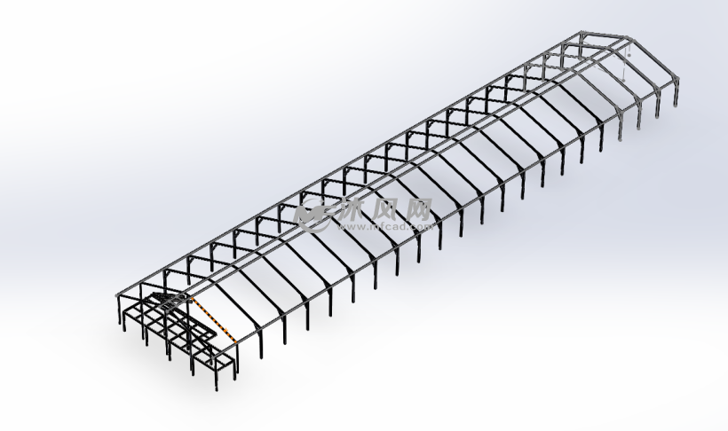 钢结构大棚仓库框架模型