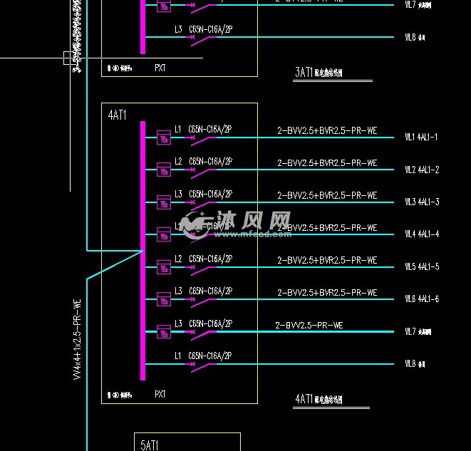 宿舍楼食堂照明动力全套电气施工图- 电气工程图纸 - 沐风网