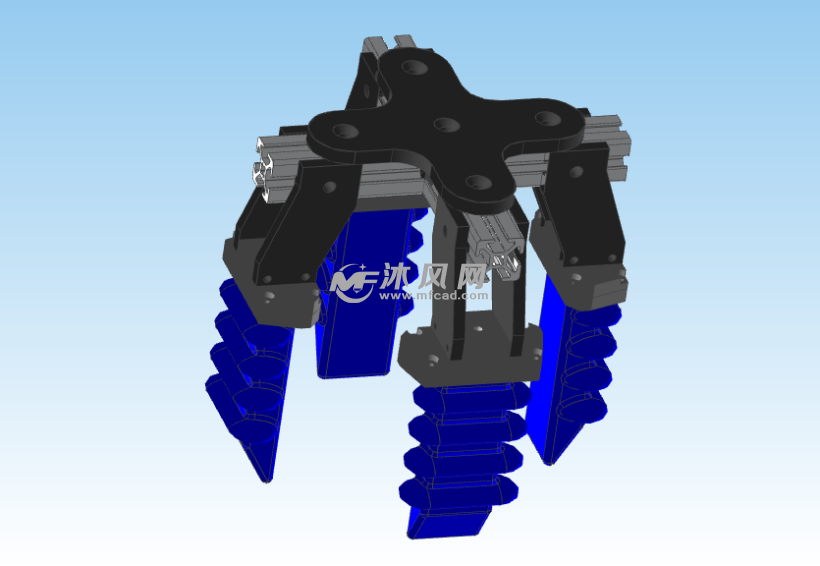 十字型四指软性机械爪模型