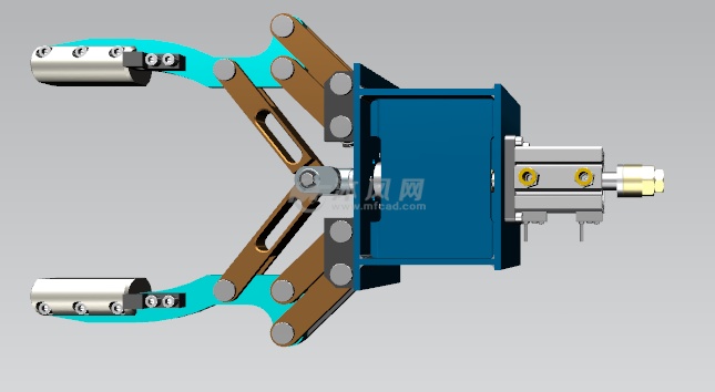 铰链式气缸夹紧机构三维设计