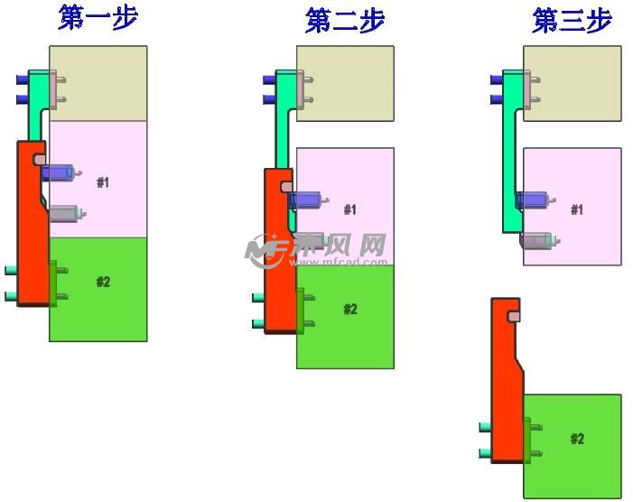 后开先合机械扣机 模具图纸 沐风网