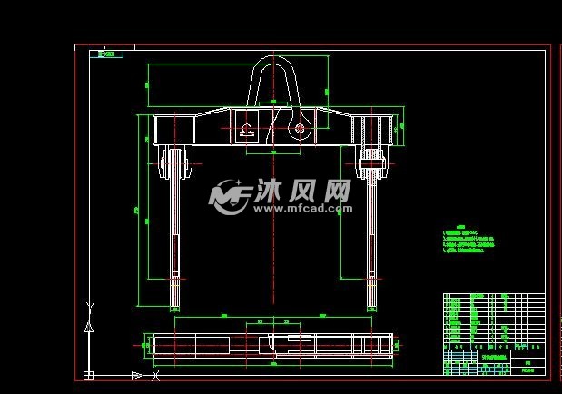 50t起重平吊担结构零部件图