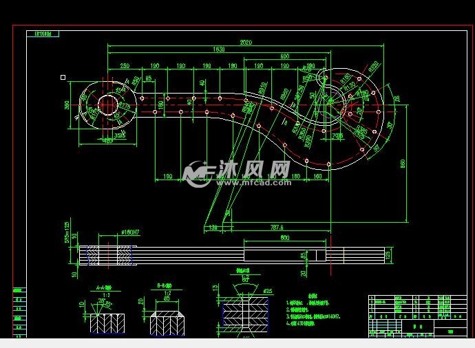 50t起重平吊擔結構零部件圖 - 工程機械/建築機械圖紙 - 沐風網