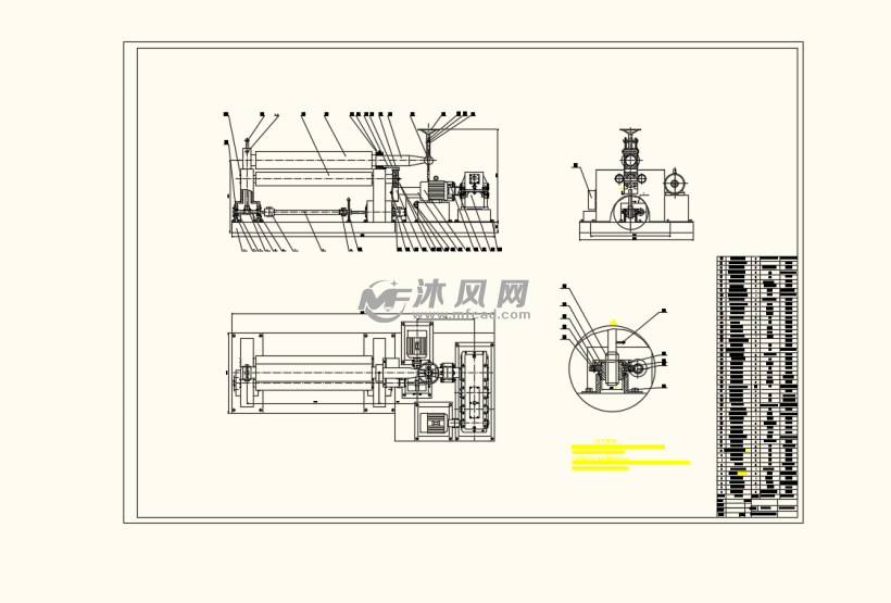 三辊卷板机上辊轴同步齿轮减速器蜗杆图纸参数图纸id: 914802图纸格式