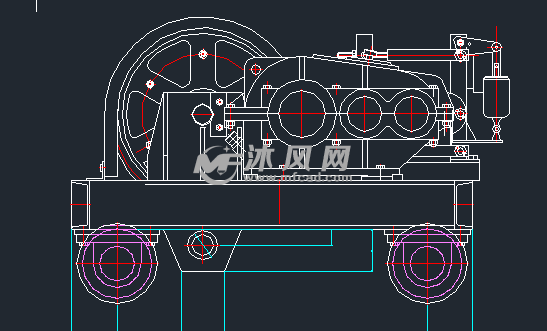 5t卷扬机二维图 - 工程机械/建筑机械图纸 - 沐风网