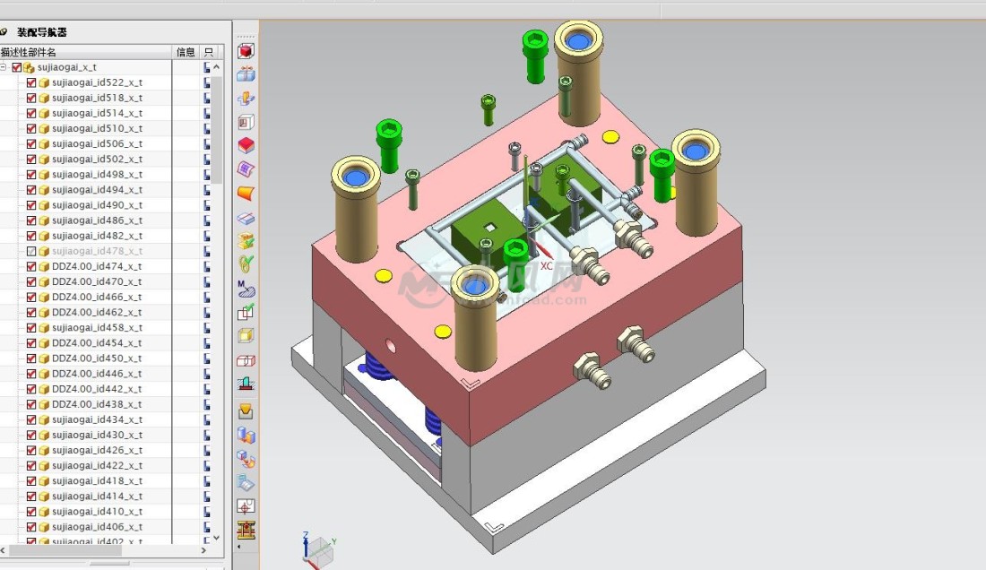 电子器件塑胶盖注射模具设计图纸