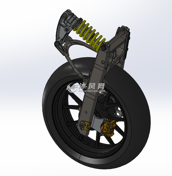 摩托车后轮悬挂3d图纸