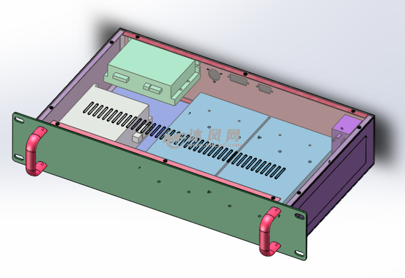 2u钣金机箱sw- 箱体类图纸 - 沐风网