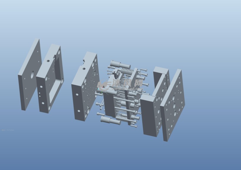 大耳壳模具3d结构图