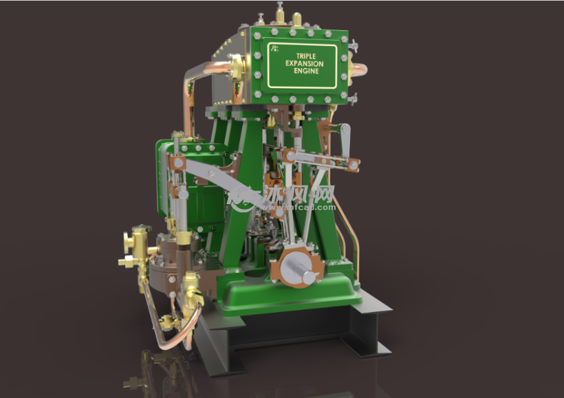 三膨胀式船用蒸汽发动机模型