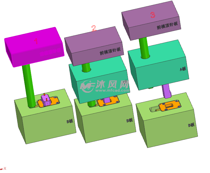 前模顶针板扣机 - 模具图纸 - 沐风网