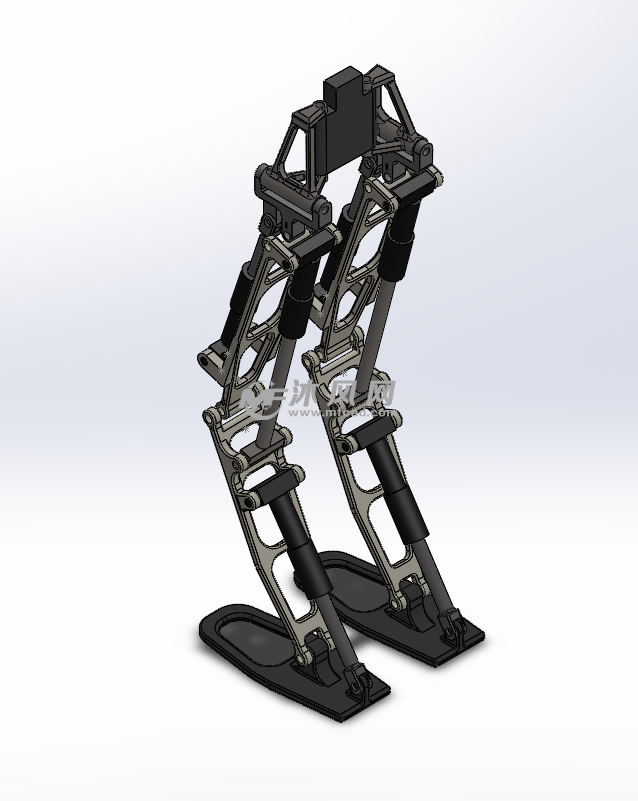 机器人双腿行走机构 机械加工图纸 沐风网