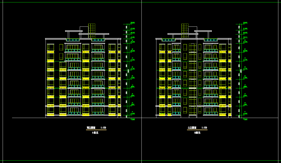高层住宅楼建筑设计平立剖
