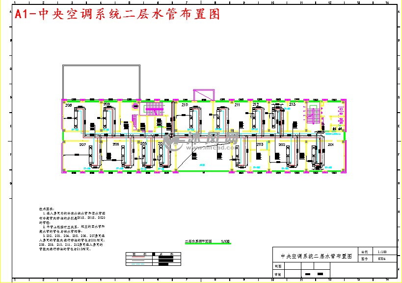 a1-中央空調系統二層水管佈置圖