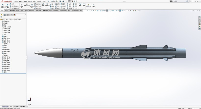 yj12 导弹模型图 - 军工模型图纸 - 沐风网