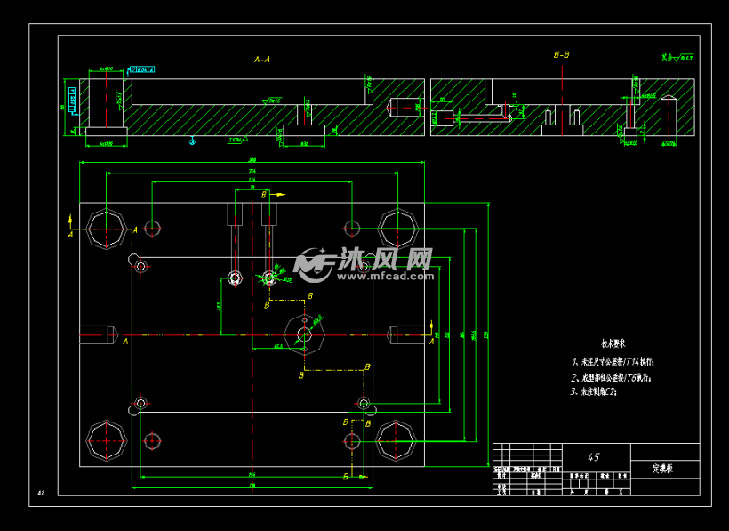 定模板型芯型腔动定模座板图纸参数图纸id: 918510图纸格式:prt文件