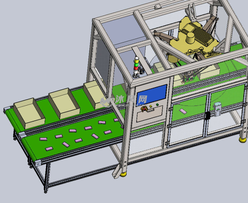 蜘蛛分拣机器人 装盒机 - 包装机械图纸 - 沐风网