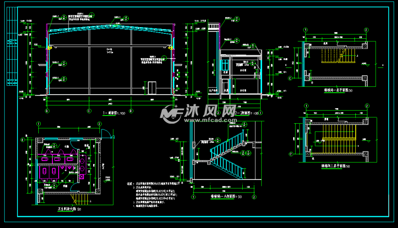 某工业园钢结构厂房建筑施工图