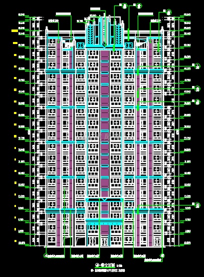 四川自貢18層剪力牆住宅樓建築施工圖