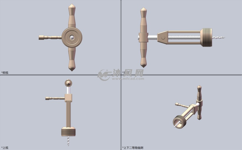 红酒开瓶器3d - 日常用品图纸 - 沐风网