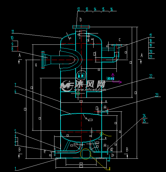 三级油水分离器 - 分离压力容器图纸 - 沐风网