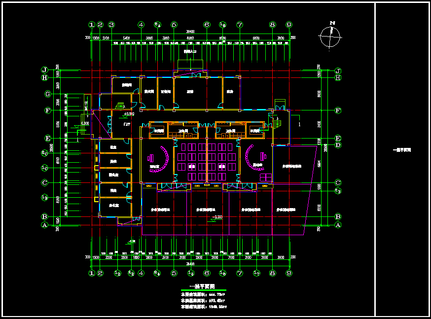 6米,6个班级,图纸包含幼儿园总平面图,各层平面图,立面图,剖面图,定位