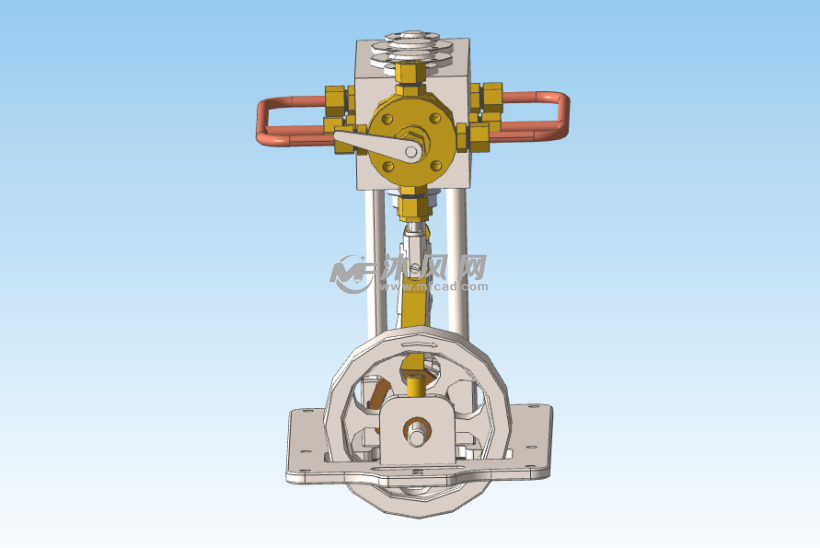2缸立式船用蒸汽机结构模型