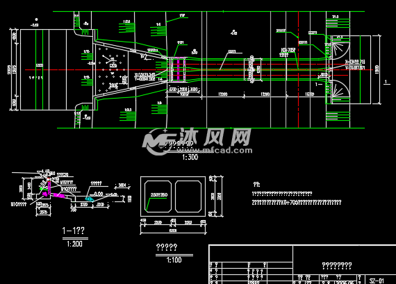 排水闸系统施工图纸闸室箱涵及启闭机