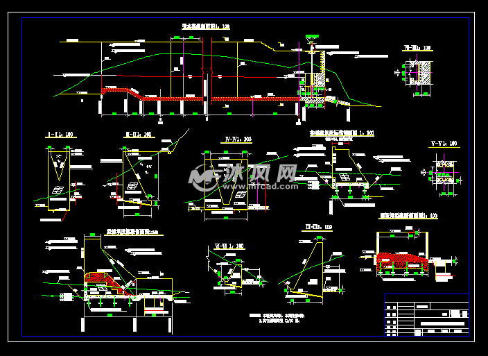浆砌条料石重力坝设计图- 大坝堤防图图纸 - 沐风网