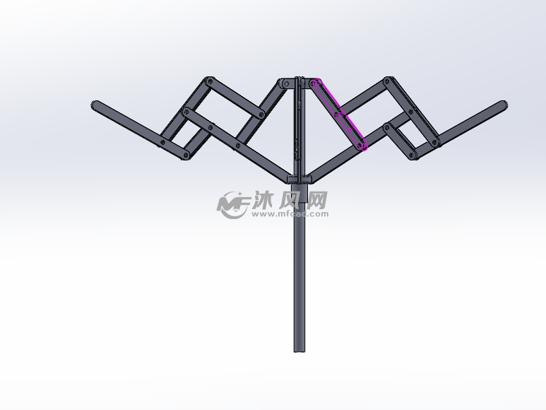 折叠雨伞骨架三维动画