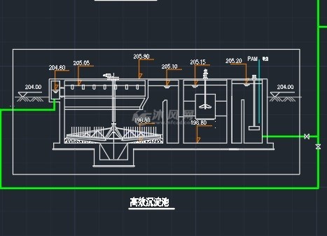 某污水处理装置工艺流程及高程图