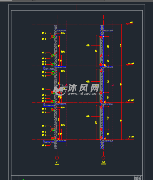 隔斷埋件剖面圖