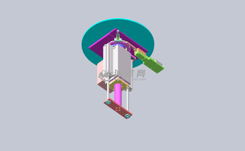 顶升 机构为气缸加上导杆的结构,旋转机构由气缸与旋转等分盘构成