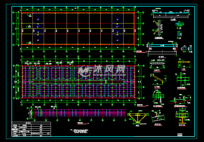21m跨带夹层轻型门式刚架厂房结构施工图