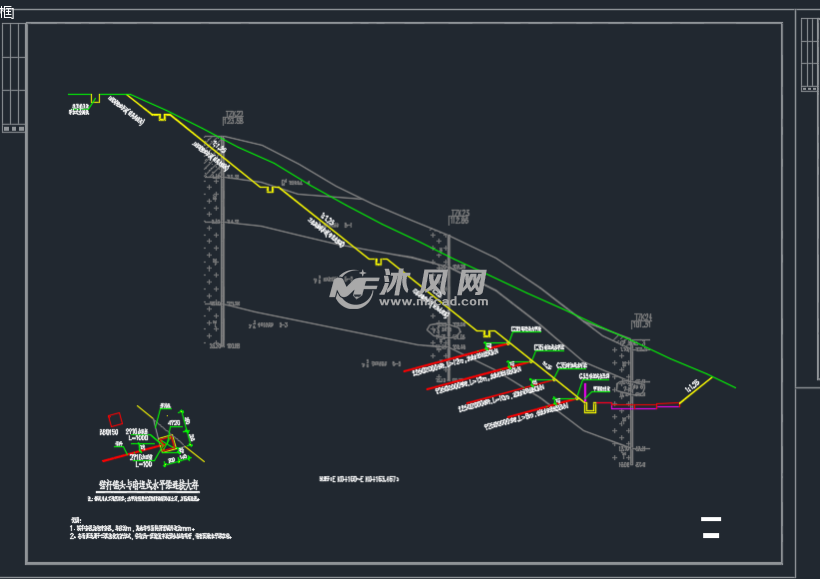 边坡支护结构施工图- 道路地面铺装施工图图纸 - 沐风网