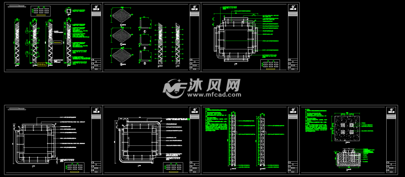 萬達廣場 輕資產logo塔工藝圖 - cad建築圖紙 - 沐風網