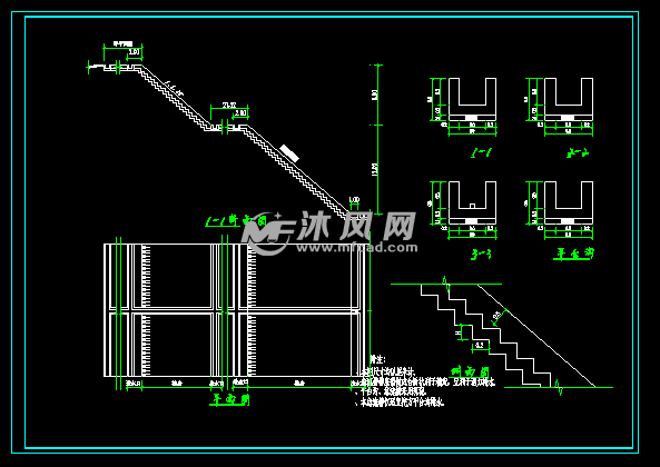 急流槽及挂铁丝网植草护坡设计图