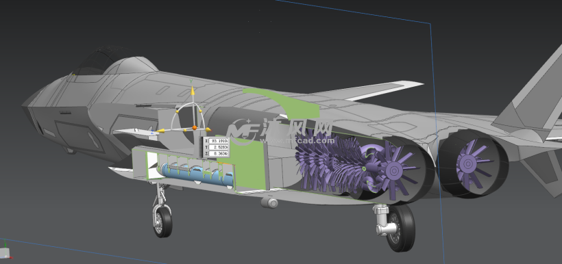 歼20飞机ug三维模型